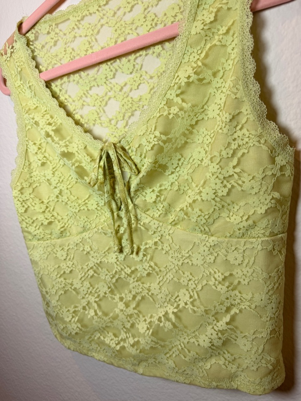 Lace Tie Front Crop Top Coquette Fairy Core Y2K Baby Tee Festival Green - Picture 4 of 9
